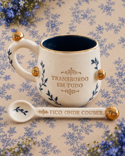 Conjunto Xícara Mug + Colher • Coleção Transbordo