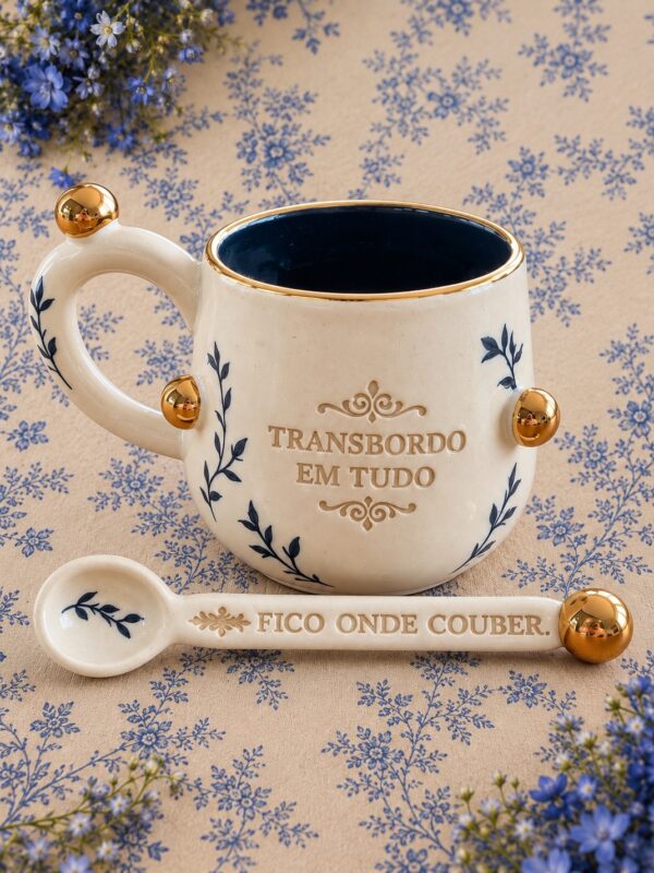 Conjunto Xícara Mug + Colher • Coleção Transbordo